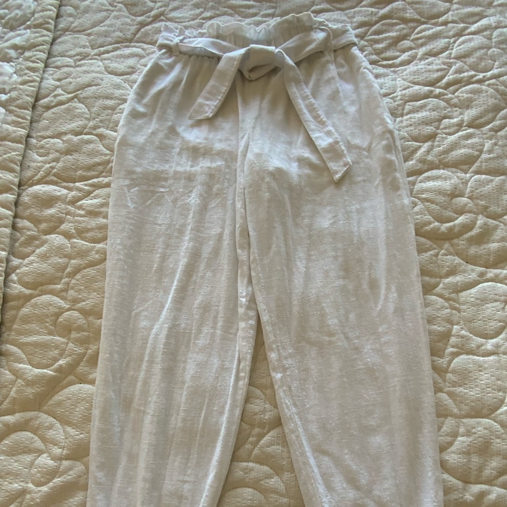 Crispy white linen pants NWT